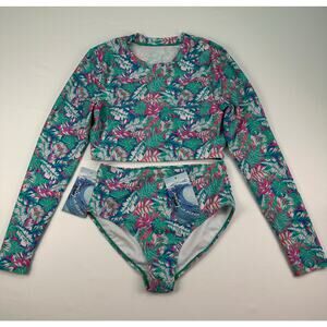 NWT Poetry in Ocean Tropical Long Sleeve Bikini Set Size M Juniors